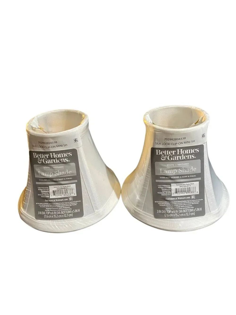 New set of 2 Better Homes & Gardens white mini clip lampshades